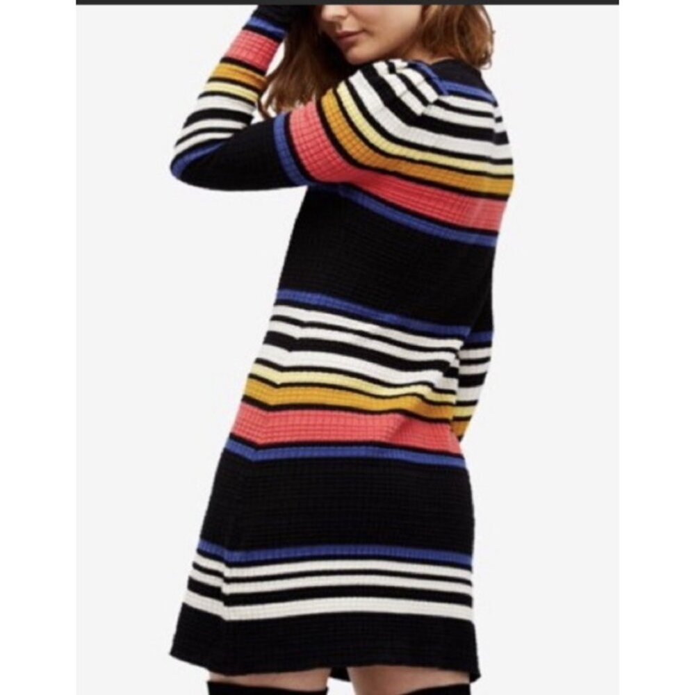 Free People Striped L/S Sweater Dress | Coastal Grandmother Dark Academia Prep M - Picture 12 of 15
